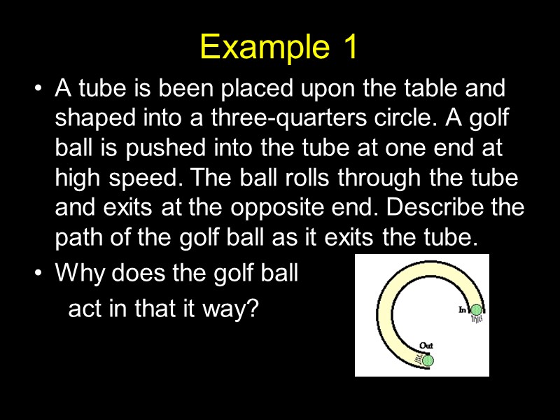 Example 1 A tube is been placed upon the table and shaped into a